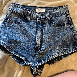 high waisted color wash booty shorts